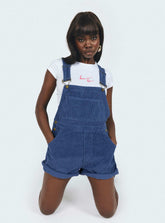 Kacey Short Overalls Navy Cord